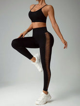 2pcs Moisture-Wicking Seamless sCriss-Cross Shoulder Straps Mesh Legging